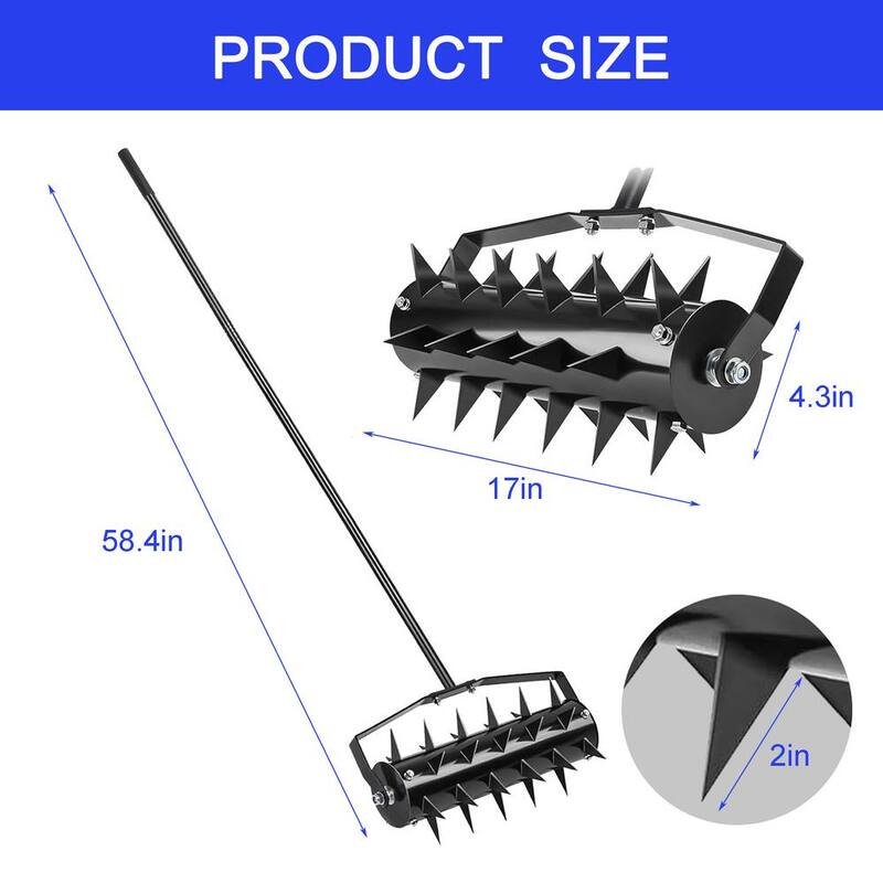 WELLFOR 17 in. Spikes Lawn Aerator - GIGP206892