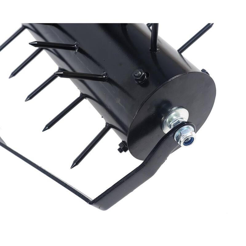 WELLFOR 17 in. Rolling Manual Lawn Aerator in Black - GIGP202833
