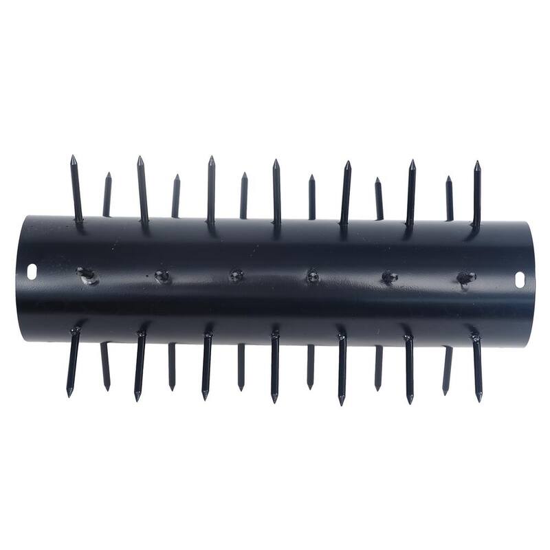WELLFOR 17 in. Rolling Manual Lawn Aerator in Black - GIGP202833
