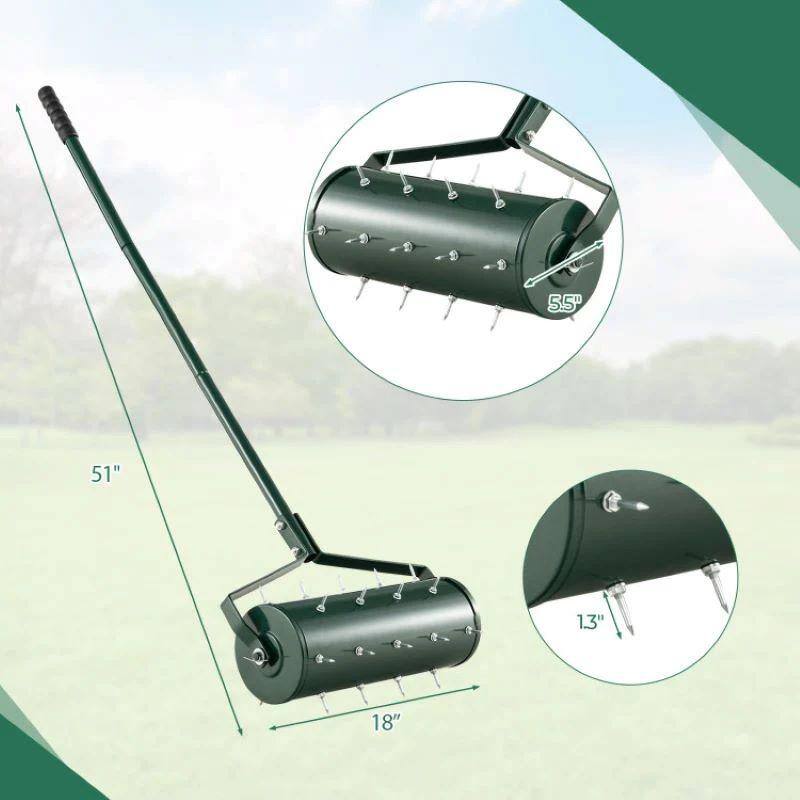 ITOPFOX Black Garden Manual Lawn Aerator with Detachable Handle in 18 in. - HSSA01-2OT071