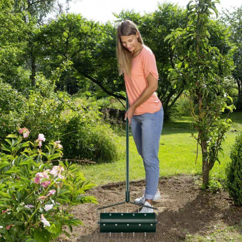 ITOPFOX Black Garden Manual Lawn Aerator with Detachable Handle in 18 in. - HSSA01-2OT071