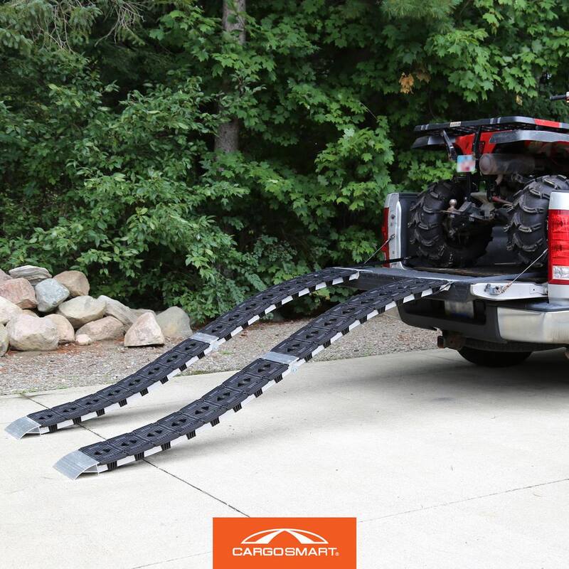 CargoSmart 12 in. W x 90 in. L 750 lb. Capacity Hybrid S-Curve Centerfold Truck Loading Ramp (Includes 1 Ramp) - 3086