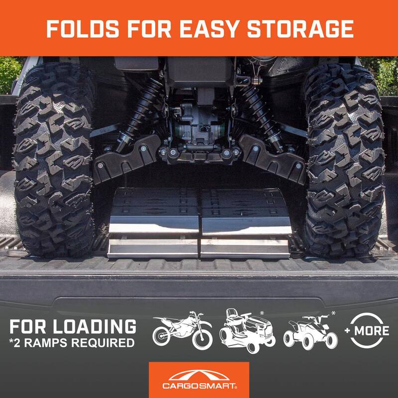 CargoSmart 12 in. W x 90 in. L 750 lb. Capacity Hybrid S-Curve Centerfold Truck Loading Ramp (Includes 1 Ramp) - 3086