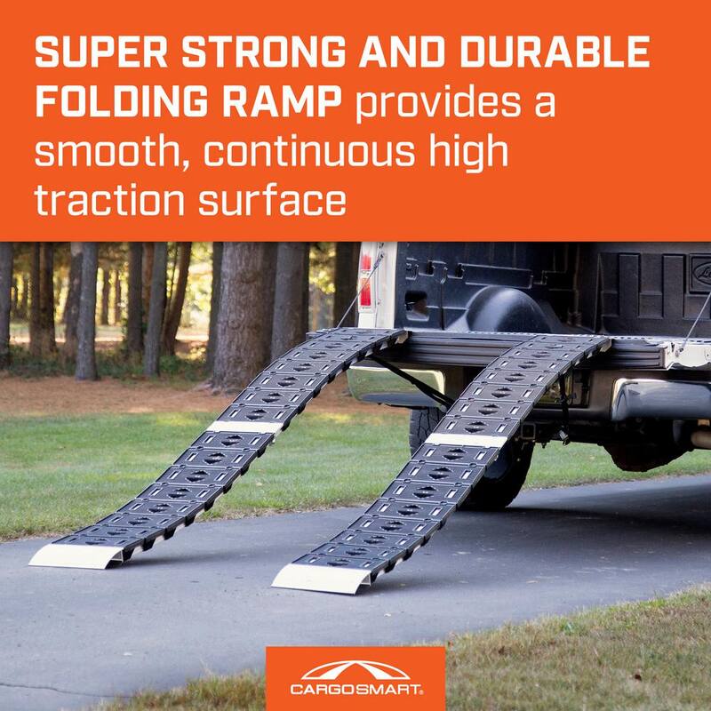 CargoSmart 12 in. W x 90 in. L 750 lb. Capacity Hybrid S-Curve Centerfold Truck Loading Ramp (Includes 1 Ramp) - 3086