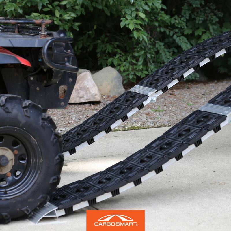CargoSmart 12 in. W x 90 in. L 750 lb. Capacity Hybrid S-Curve Centerfold Truck Loading Ramp (Includes 1 Ramp) - 3086