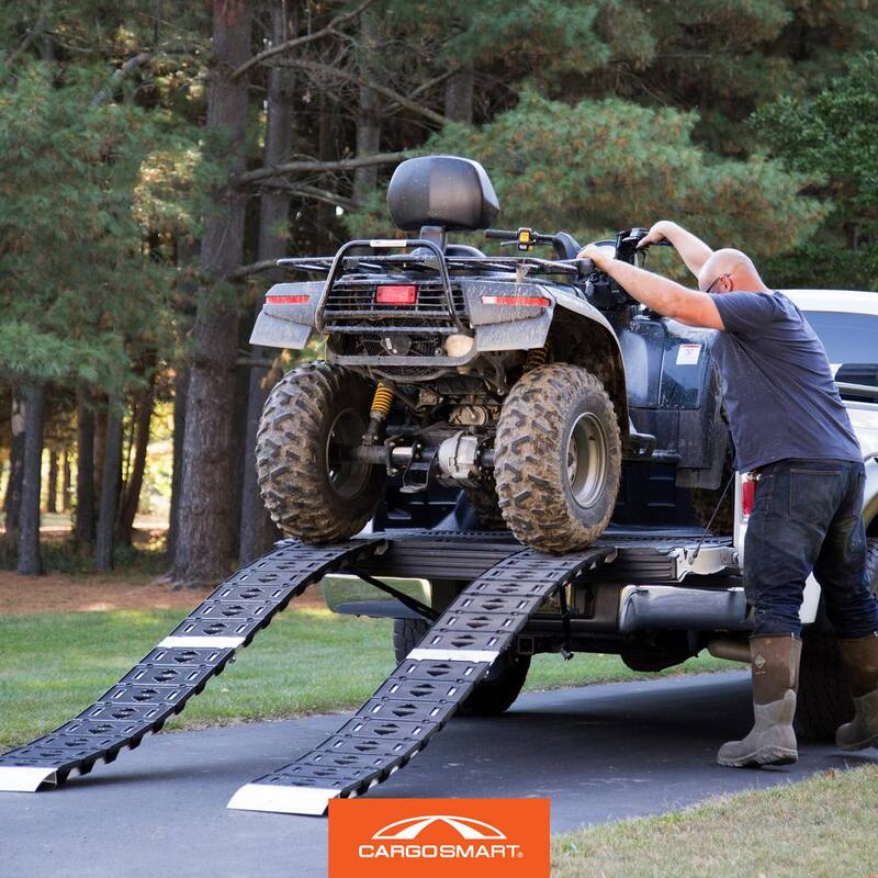 CargoSmart 12 in. W x 90 in. L 750 lb. Capacity Hybrid S-Curve Centerfold Truck Loading Ramp (Includes 1 Ramp) - 3086