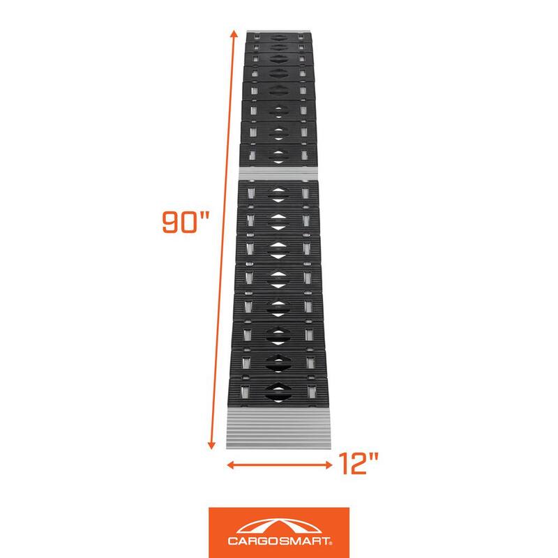 CargoSmart 12 in. W x 90 in. L 750 lb. Capacity Hybrid S-Curve Centerfold Truck Loading Ramp (Includes 1 Ramp) - 3086