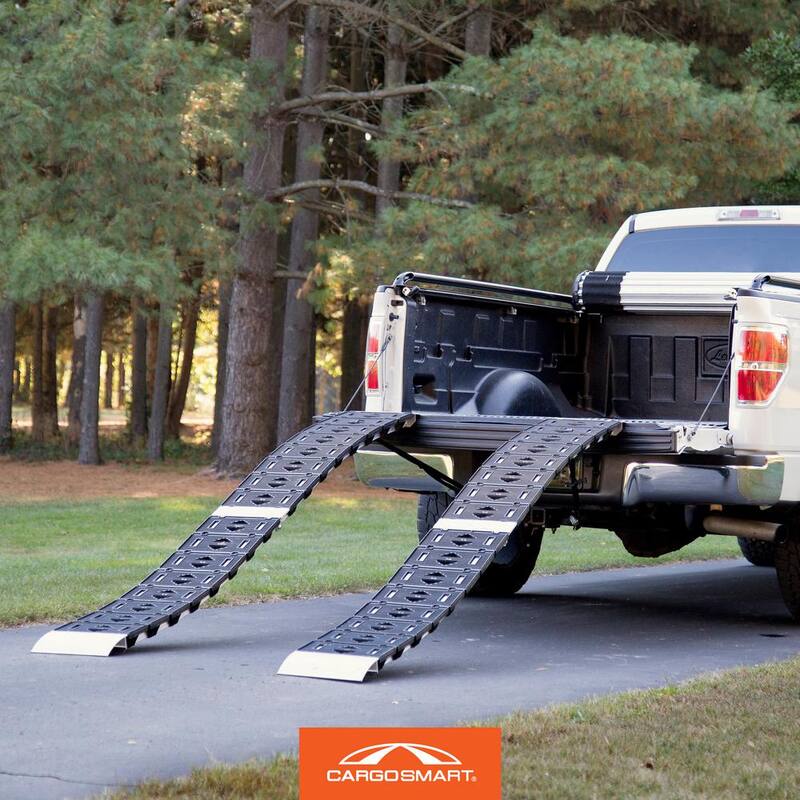 CargoSmart 12 in. W x 90 in. L 750 lb. Capacity Hybrid S-Curve Centerfold Truck Loading Ramp (Includes 1 Ramp) - 3086