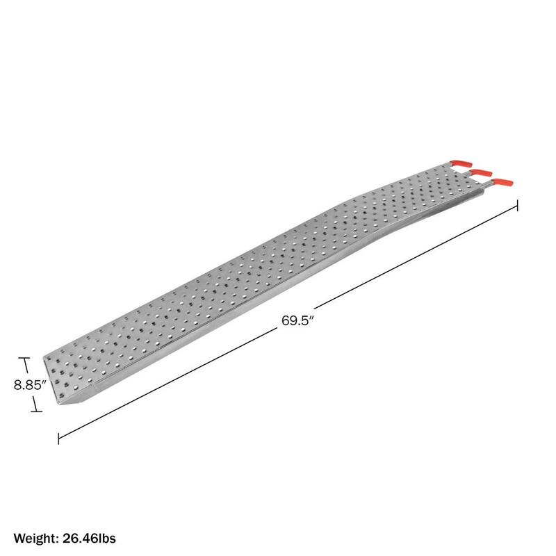 Stalwart Set of Two 69-in. Loading Ramps for ATVs, Motorcycles, Mowers, Carts, and More - 2200lbs. Combined Capacity Car Ramp - 75-CAR2023