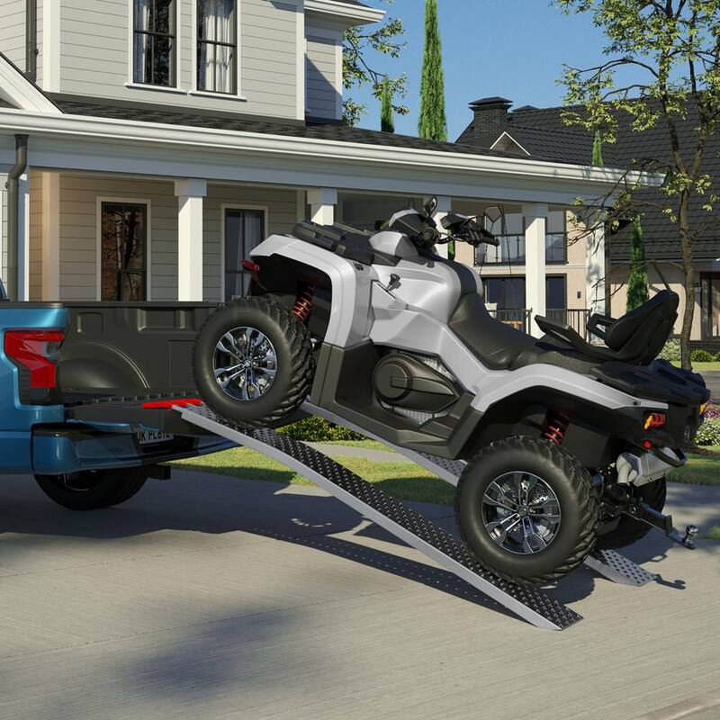 Stalwart Set of Two 69-in. Loading Ramps for ATVs, Motorcycles, Mowers, Carts, and More - 2200lbs. Combined Capacity Car Ramp - 75-CAR2023