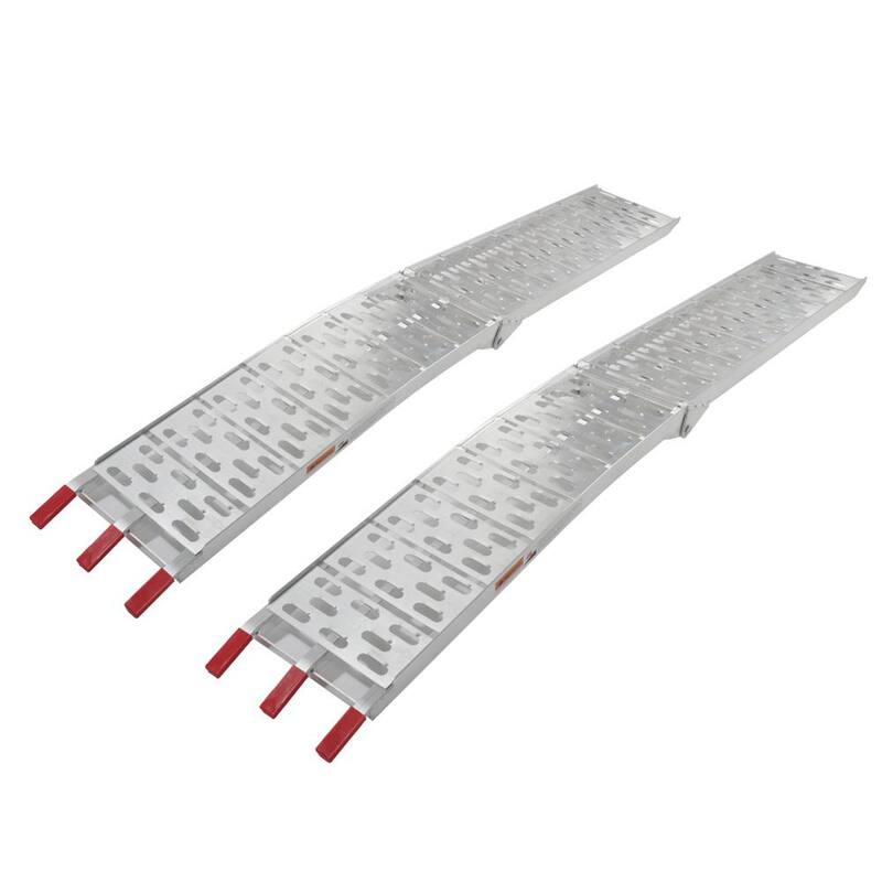 Karl home 7.5 ft. 1500 lb. Capacity Aluminum Folding Loading Ramp for ATV, Tractor, Truck, Trailer, Car (2-Pack) - 561691959805