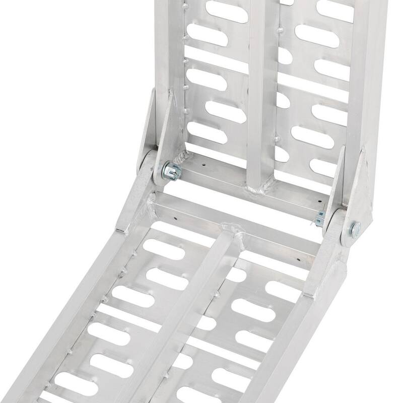 Karl home 7.5 ft. 1500 lb. Capacity Aluminum Folding Loading Ramp for ATV, Tractor, Truck, Trailer, Car (2-Pack) - 561691959805