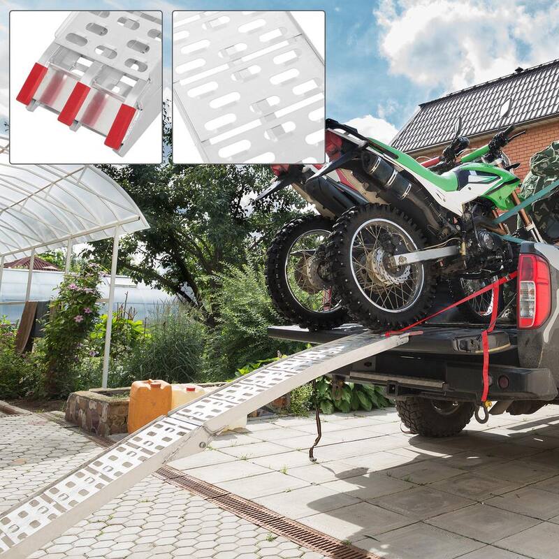 Karl home 7.5 ft. 1500 lb. Capacity Aluminum Folding Loading Ramp for ATV, Tractor, Truck, Trailer, Car (2-Pack) - 561691959805