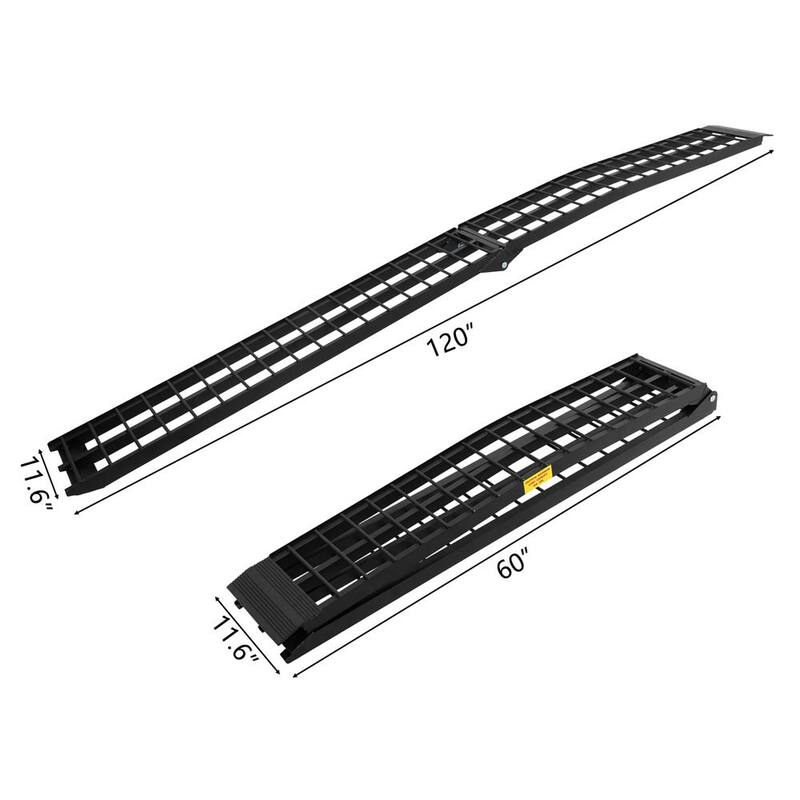 Karl home 10 ft. 1200 lbs. Capacity Aluminum Folding Loading Ramp for Motorcycle, ATV, Tractor, Truck, Trailer, Car (2-Pack) - 566178303775