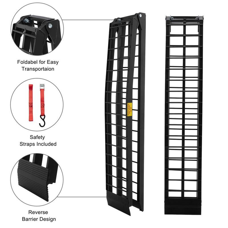 Karl home 10 ft. 600 lbs. Capacity Aluminum Folding Loading Ramp for Motorcycle, ATV, Tractor, Truck, Trailer, Car (1-Pack) - 570575547168