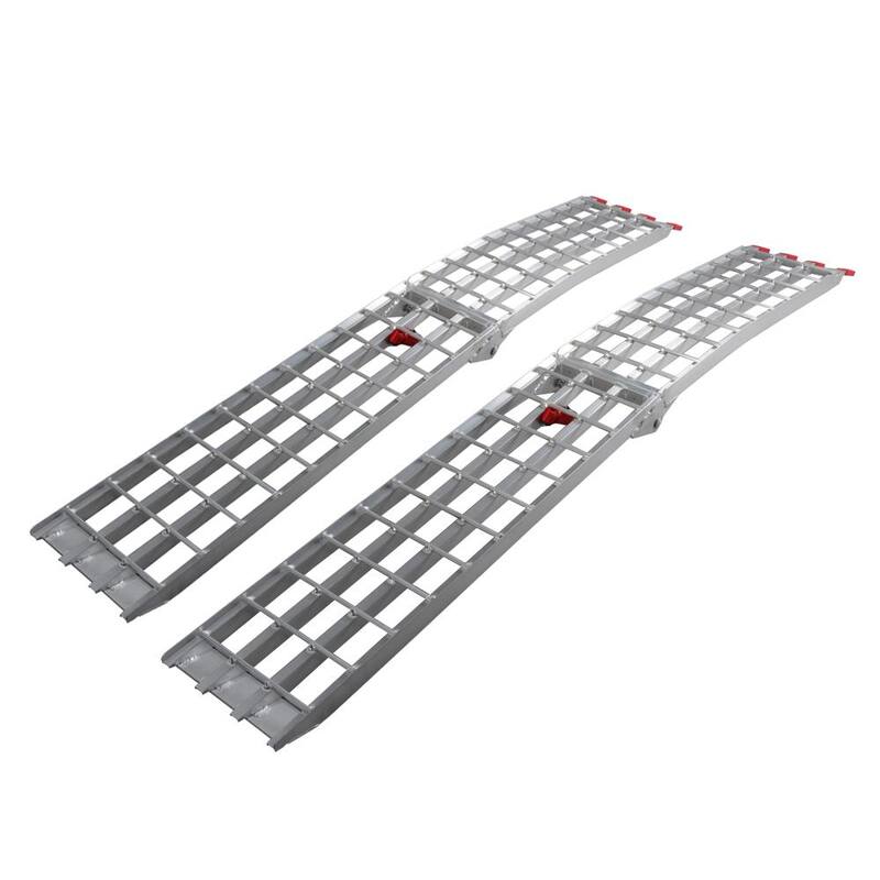 Karl home 7.5 ft. 1500 lbs. Capacity 4-Beam Heavy-Duty Aluminum Folding Loading Ramp for ATV, Tractor, Truck, Trailer Car (2-Pack) - 566098789420