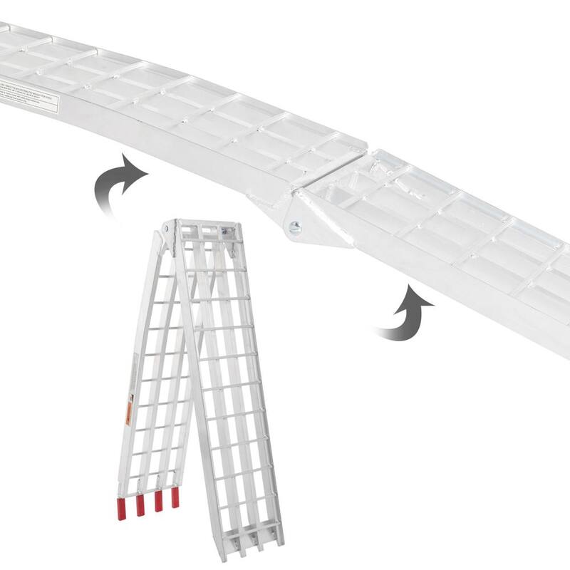 Karl home 7.5 ft. 1500 lbs. Capacity 4-Beam Heavy-Duty Aluminum Folding Loading Ramp for ATV, Tractor, Truck, Trailer Car (2-Pack) - 566098789420