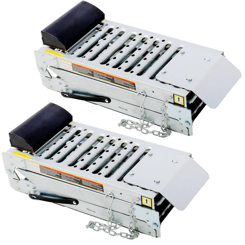 Amucolo 660 lbs. Capacity Foldable Ferruginous Steel Car Ramp, Portable Aluminum Easy Fold Lightweight Ramp (2-Pack) - GH-CYW4-318