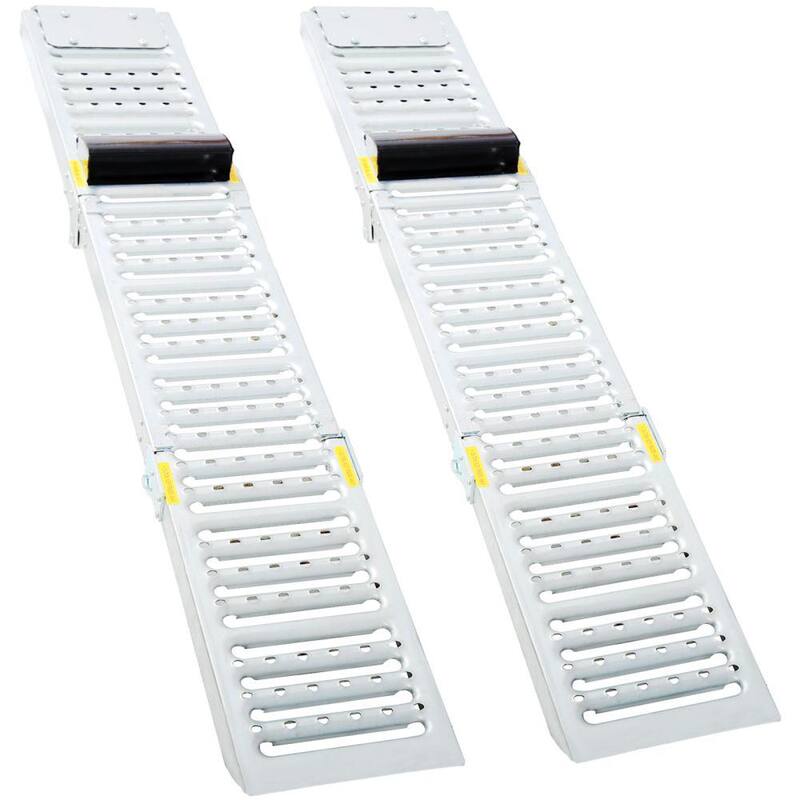 Amucolo 660 lbs. Capacity Foldable Ferruginous Steel Car Ramp, Portable Aluminum Easy Fold Lightweight Ramp (2-Pack) - GH-CYW4-318