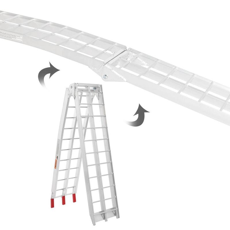 Karl home 7.5 ft. 1500 lbs. Capacity Heavy-Duty Aluminum Folding Loading Ramp for ATV, Tractor, Truck, Trailer, Car (2-Pack) - 565281764534