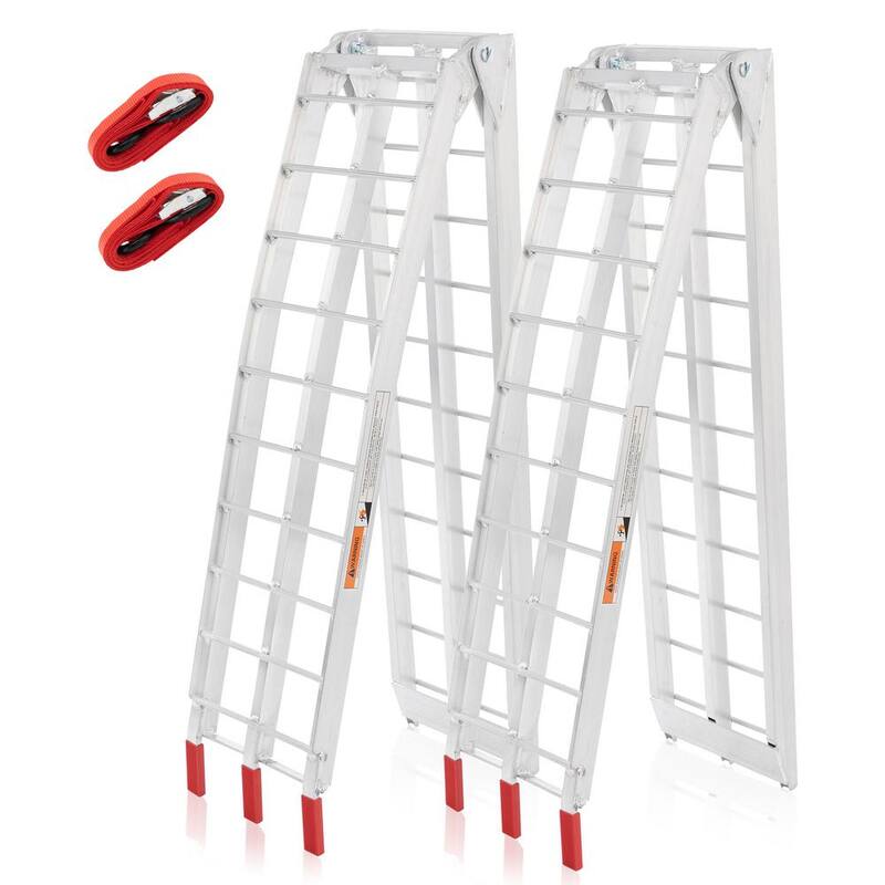 Karl home 7.5 ft. 1500 lbs. Capacity Heavy-Duty Aluminum Folding Loading Ramp for ATV, Tractor, Truck, Trailer, Car (2-Pack) - 565281764534