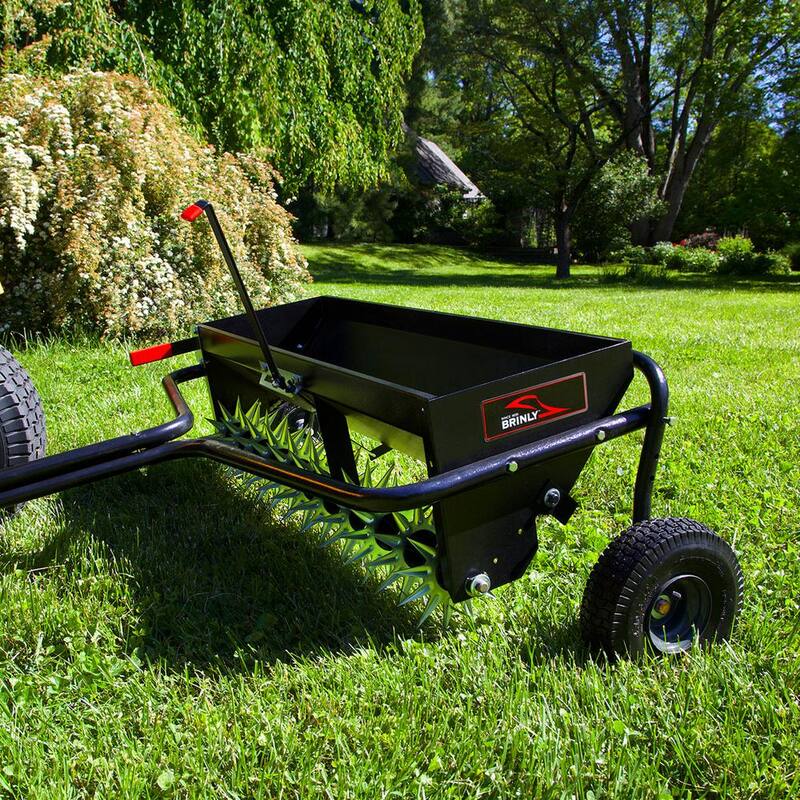 Brinly-Hardy 40 in. Tow-Behind Combination Aerator Spreader with 3-D Steel Tines and Pneumatic Tires - AS2-40BH-G