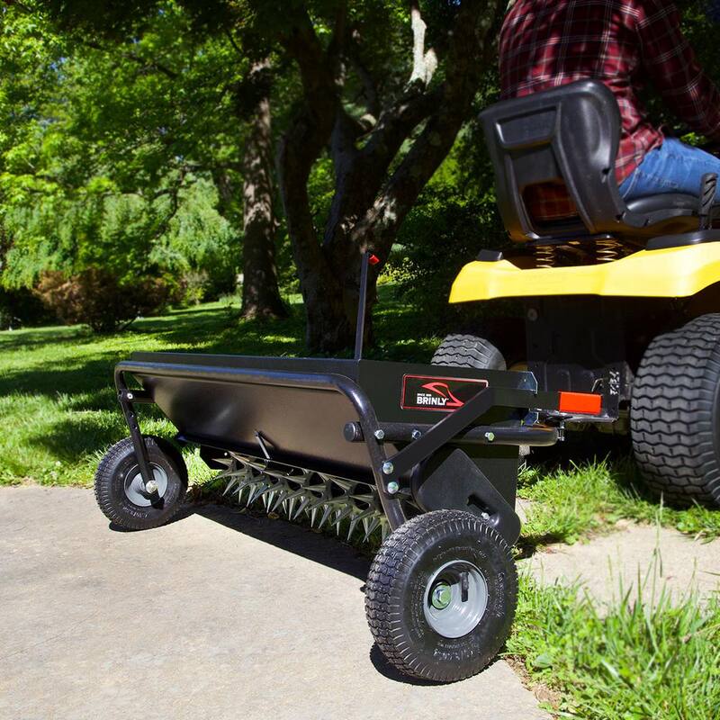Brinly-Hardy 40 in. Tow-Behind Combination Aerator Spreader with 3-D Steel Tines and Pneumatic Tires - AS2-40BH-G