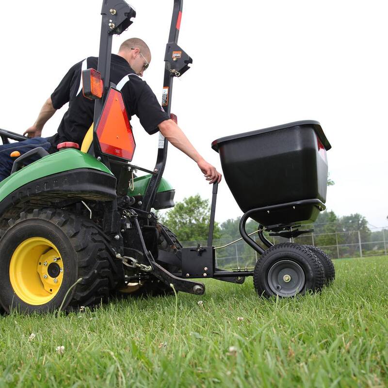 Brinly-Hardy 175 lb. 3.5 cu. ft. Tow-Behind Broadcast Spreader for Lawn Tractors and Zero-Turn Mowers - BS36BH