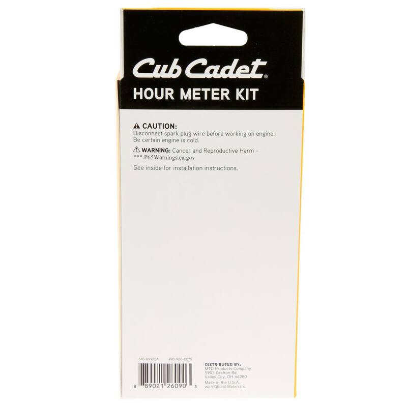 Cub Cadet Original Equipment Hour Meter Add-On Kit for Ultima Series Zero Turn Lawn Mowers (2019 and After) - 490-900-C075