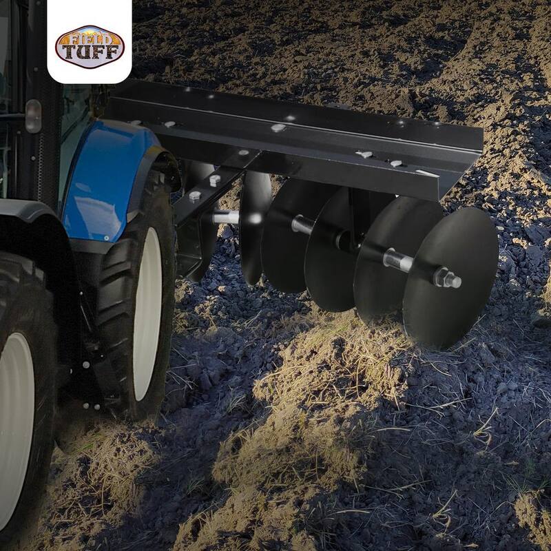 Field Tuff 39 in. Tow Behind Garden Soil Cultivator Sleeve Hitch Disc Harrow, 14 in. Assembled Width - FTF-811DHSH