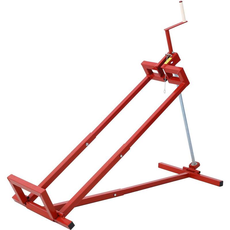 Tatayosi 800 lbs. Capacity Red Lawn Mower Lift for Riding Tractors, 45° Tilt Adjustable Lawn Tractor Lifter - P-DJ-66976