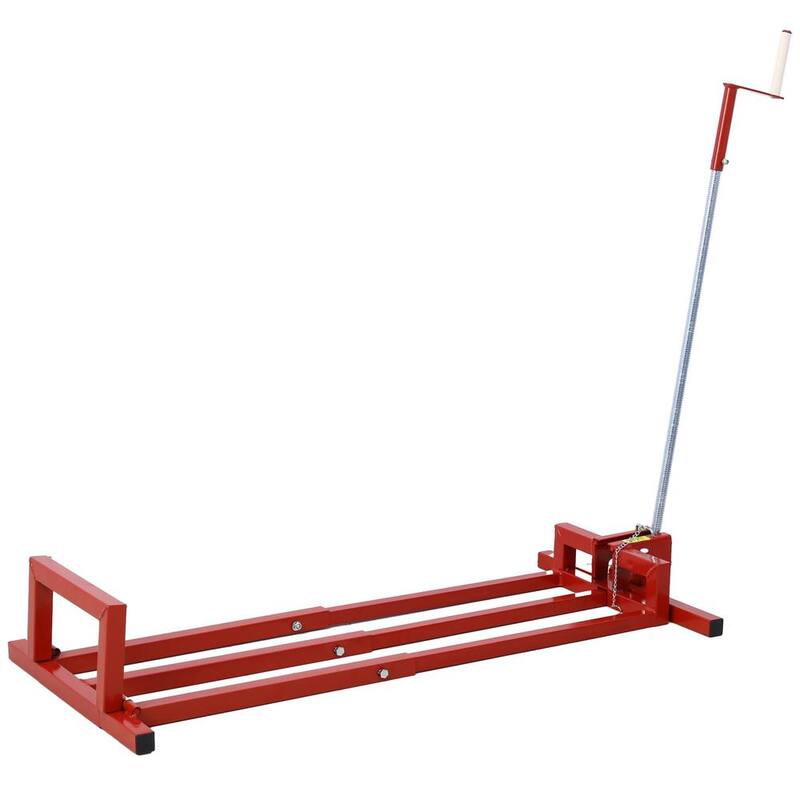 Tatayosi 800 lbs. Capacity Red Lawn Mower Lift for Riding Tractors, 45° Tilt Adjustable Lawn Tractor Lifter - P-DJ-66976