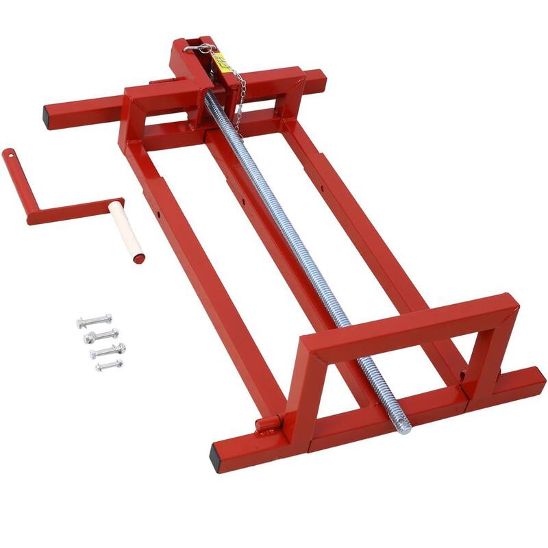 Tatayosi 800 lbs. Capacity Red Lawn Mower Lift for Riding Tractors, 45° Tilt Adjustable Lawn Tractor Lifter - P-DJ-66976