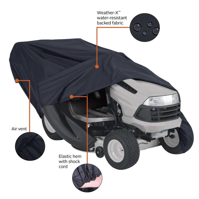 Classic Accessories X-Large Lawn Tractor with Installed Bagger Storage Cover - 52-221-050401-RT