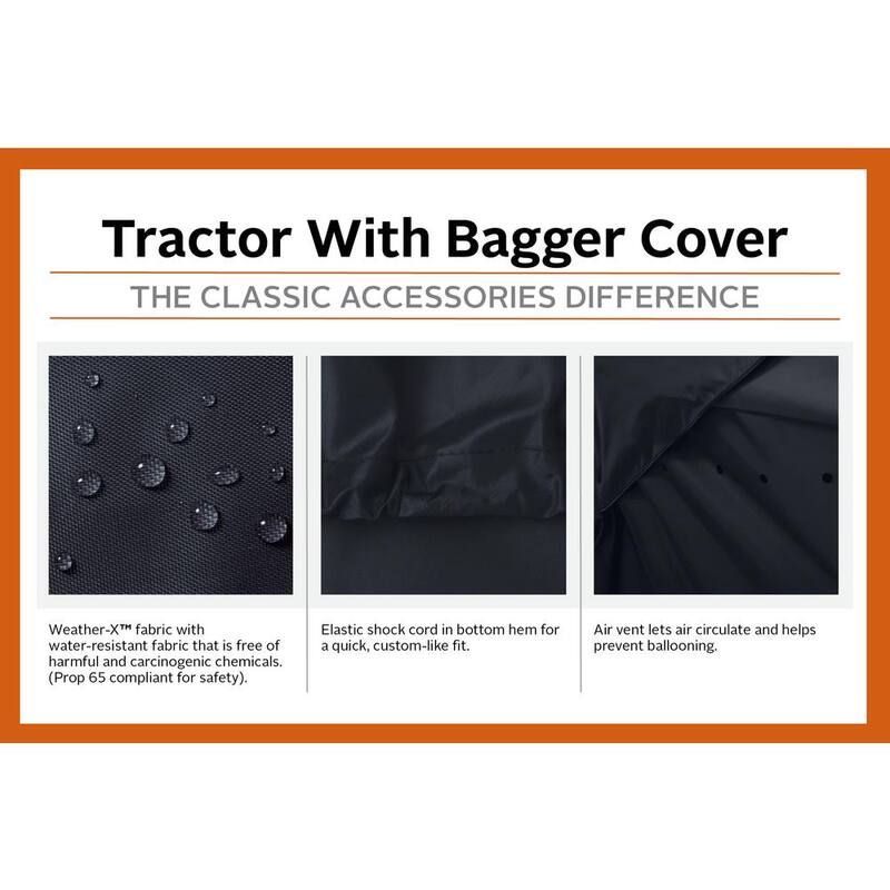 Classic Accessories X-Large Lawn Tractor with Installed Bagger Storage Cover - 52-221-050401-RT