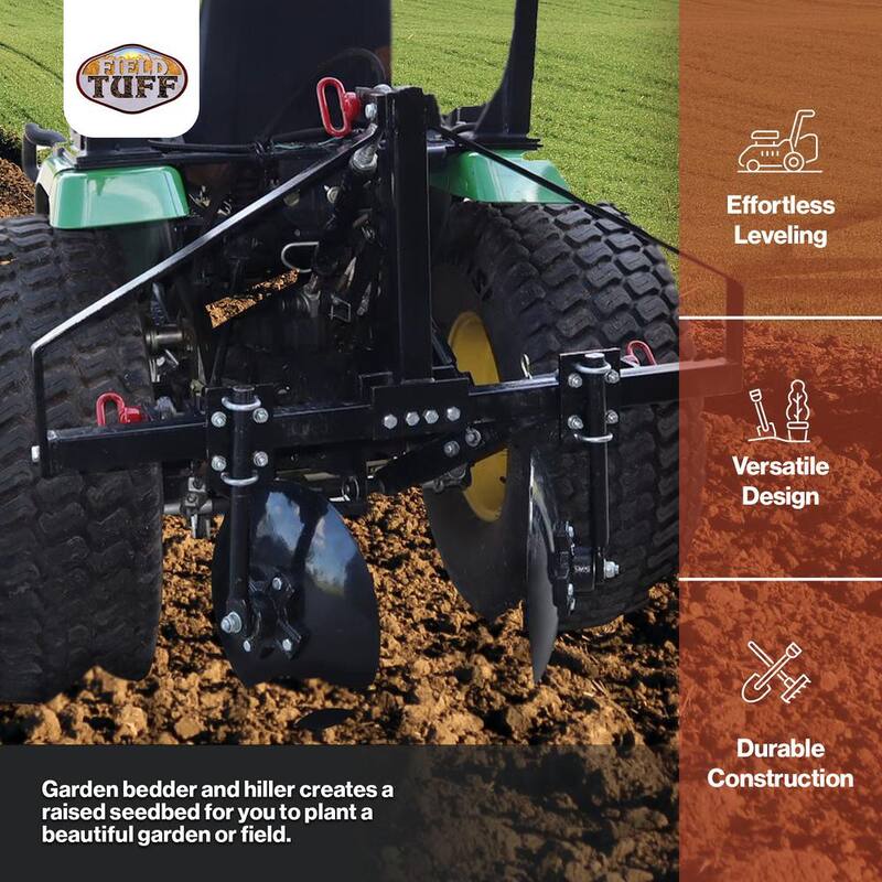 Field Tuff 43 in. Disc Cultivator Garden Bedder and Hiller For 3 Point Tractor - FTF-214GB
