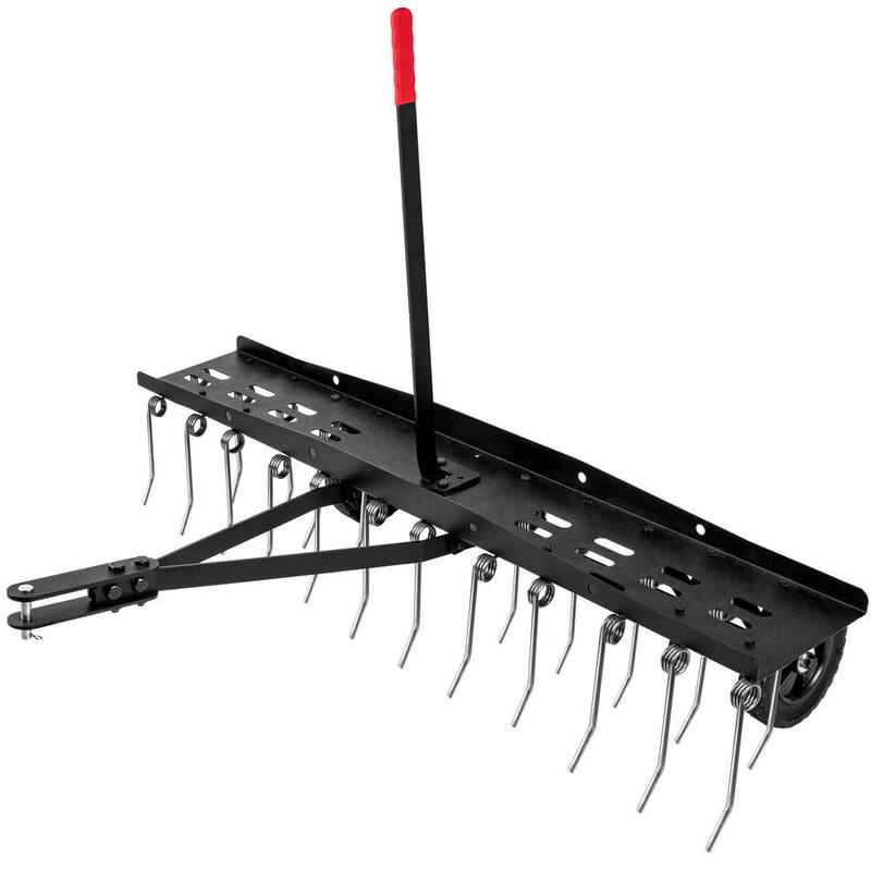 Unbranded 48 in. Tow Behind Dethatcher with 24 Steel Spring Tines Outdoor Lawn Sweeper Garden Grass Tractor Rake for Lawn Care - LTA-004-D28