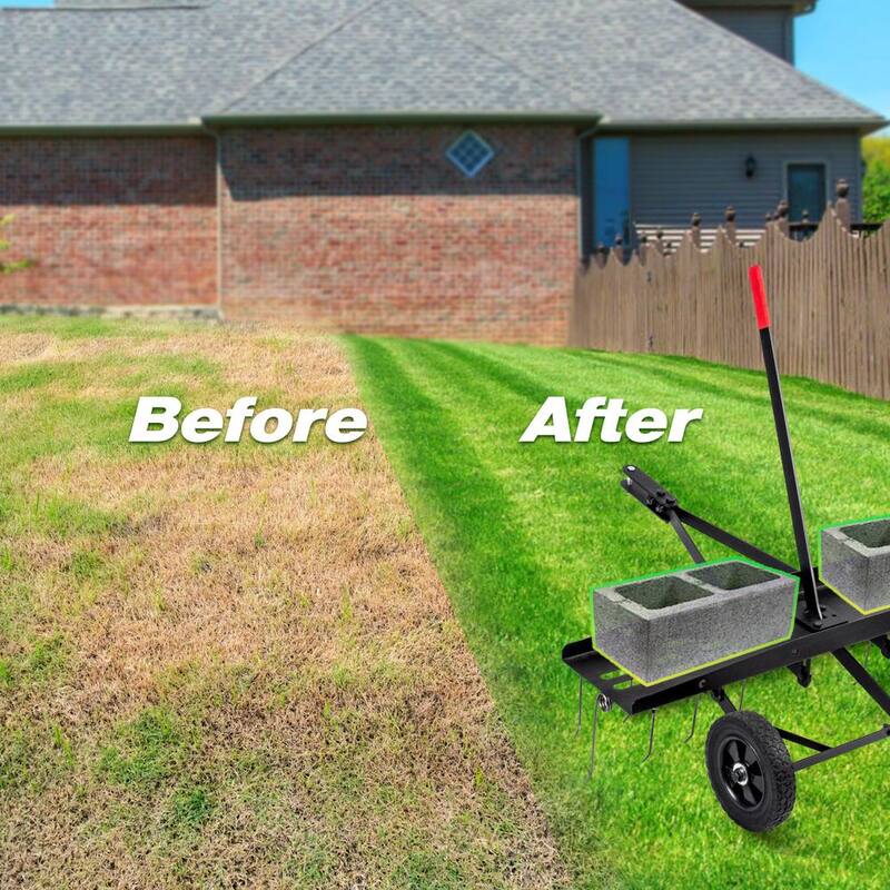 Unbranded 48 in. Tow Behind Dethatcher with 24 Steel Spring Tines Outdoor Lawn Sweeper Garden Grass Tractor Rake for Lawn Care - LTA-004-D28