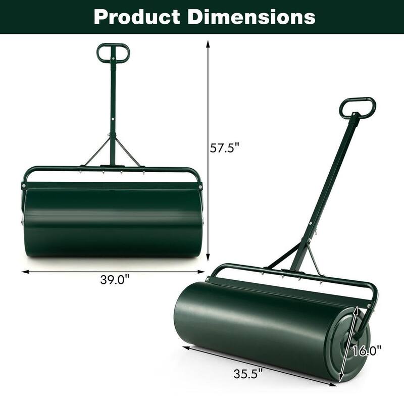 ANGELES HOME 39 in. W Push/Tow Lawn Roller, Green - 40GT8CK9GN