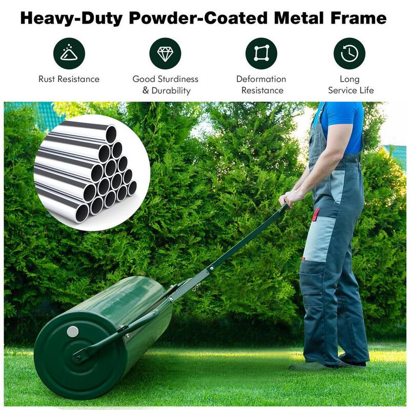 ANGELES HOME 39 in. W Push/Tow Lawn Roller, Green - 40GT8CK9GN