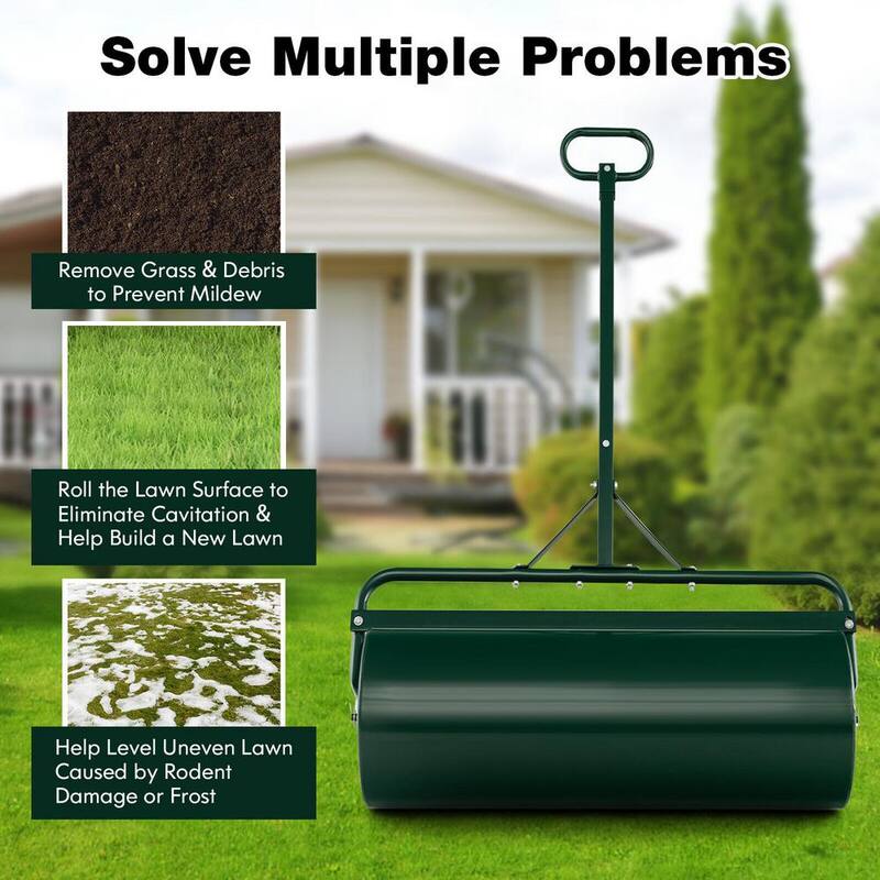 ANGELES HOME 39 in. W Push/Tow Lawn Roller, Green - 40GT8CK9GN