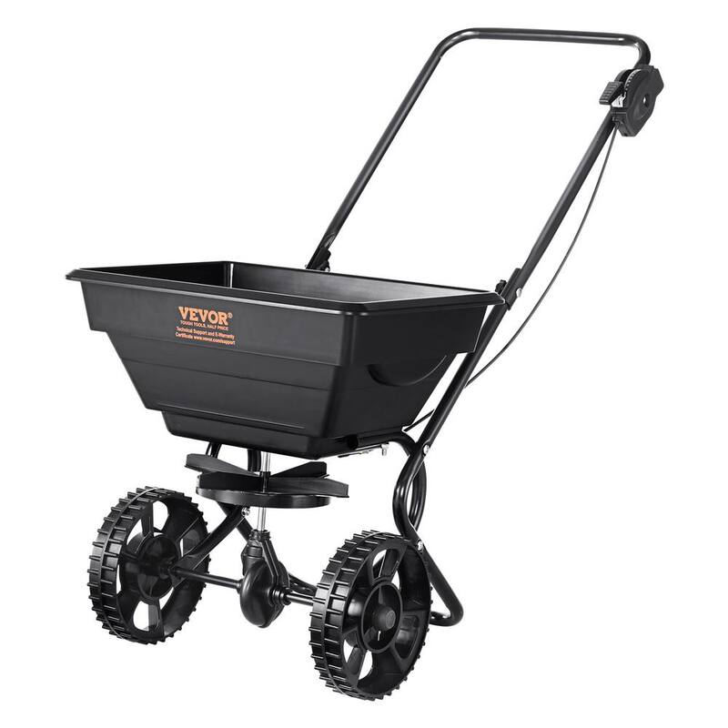 VEVOR Broadcast Spreader 25 lbs. Walk-Behind Turf Spreader with 8 in. Wheels Steel Push Fertilizer Spreader Garden Seeder - TCSBJ25LBS8Y3QYAMV0