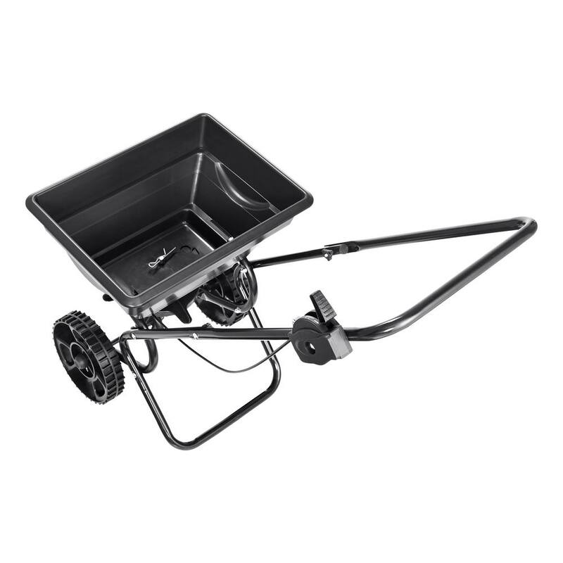 SKYSHALO Garden Seeder Salt Spreader 25 lbs. Walk-Behind Turf Spreader with 8 in. Wheels Steel Push Fertilizer Spreader - TCSBJ25LBS8Y3QYAMV0-0712