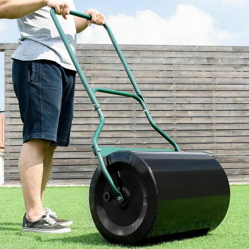 ANGELES HOME 20 in. W x 50 in. L Water and Sand Filled Steel Lawn Roller - M35-8TL411