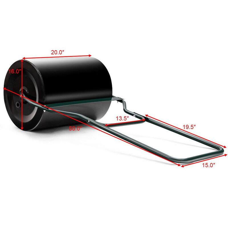 ANGELES HOME 20 in. W x 50 in. L Water and Sand Filled Steel Lawn Roller - M35-8TL411