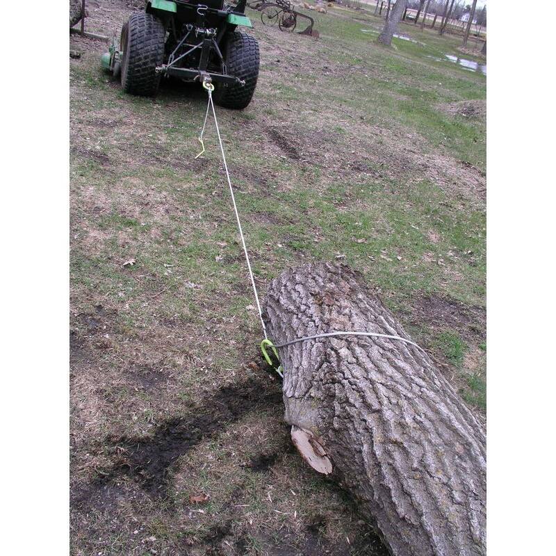 Timber Tuff 15 ft. Log Choker Cable with Tow Rings for ATVs and UTVs and Lawn Tractors - TMW-48
