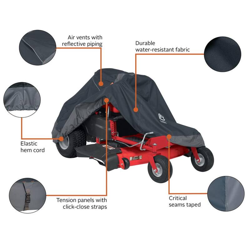Classic Accessories StormPro RainProof 81 in. L x 44 in. W x 47.5 in. H Heavy-Duty Zero Turn Mower Cover - 52-233-031001-EC