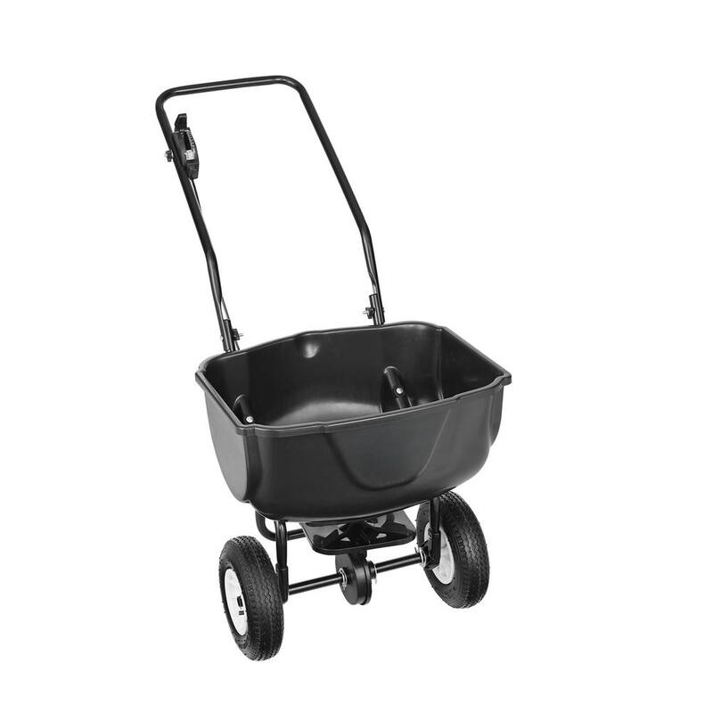 SKYSHALO Broadcast Spreader, 60 LB. Walk-Behind Turf Spreader with 8in.Wheels, Steel Push Fertilizer Spreader, Garden Seeder - TCSBJ60LBS10UPDIBV0-0712