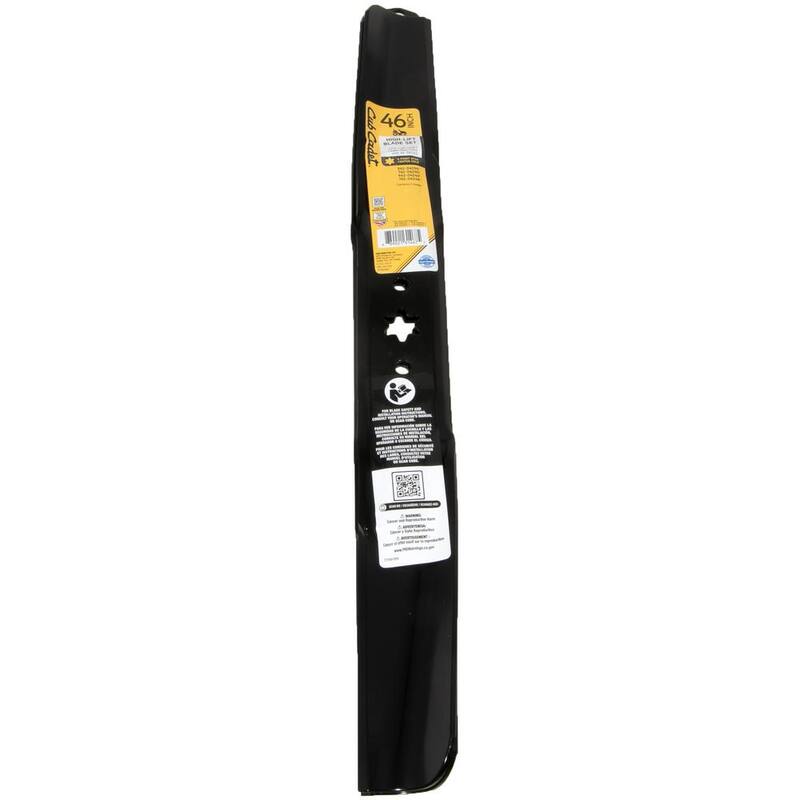 Cub Cadet Original Equipment High Lift Blade Set for Select 46 in. Riding Lawn Mowers with 6-Point Star OE# 942-04290A, 942-04244A - 490-110-C110