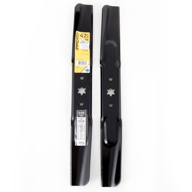 Cub Cadet Original Equipment High Lift Blade Set for Select 42 in. Riding Lawn Mowers with 6-Point Star OE# 942-04308, 942-04312 - 490-110-C108